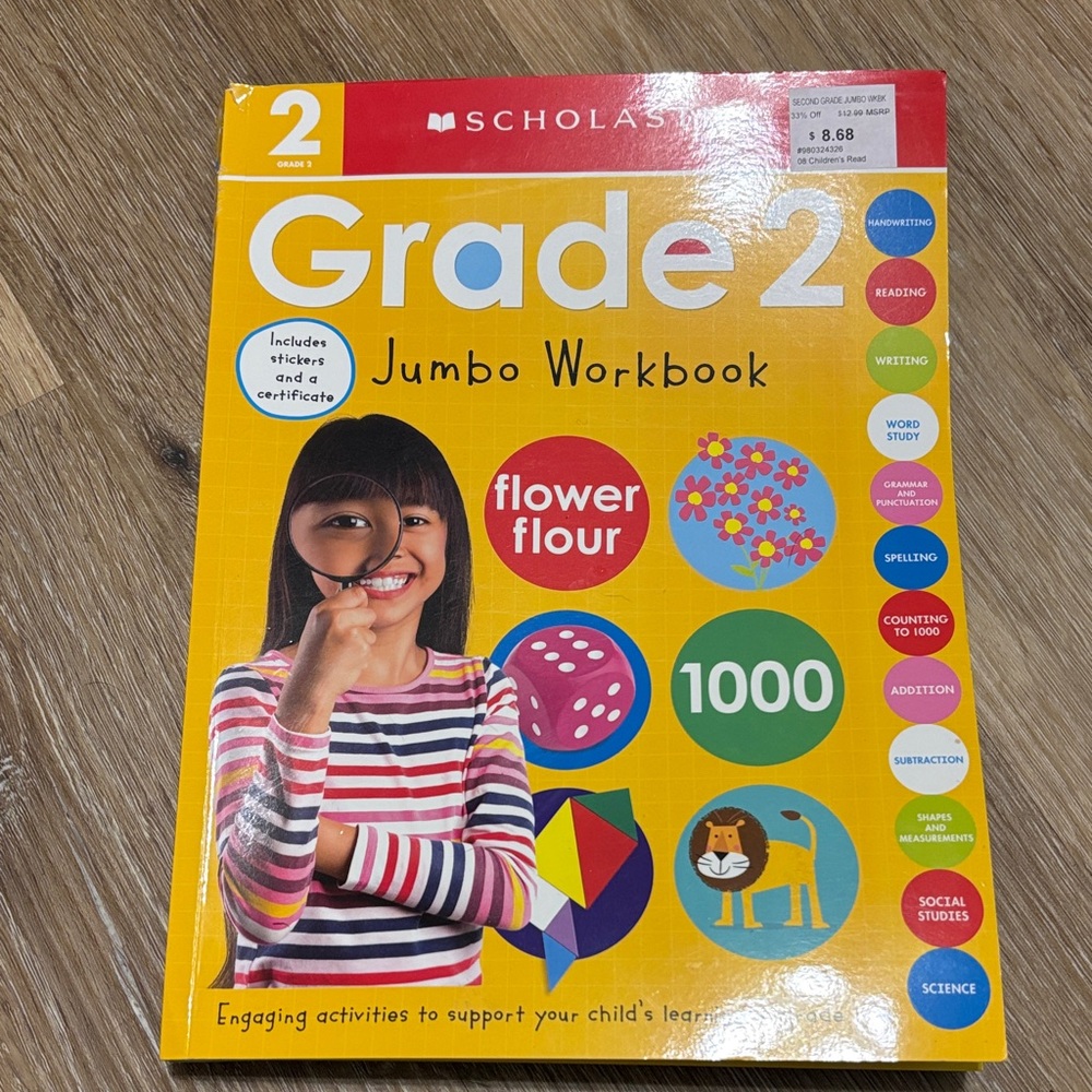 Scholastic Grade 2 Jumbo Workbook - Yellow and Red